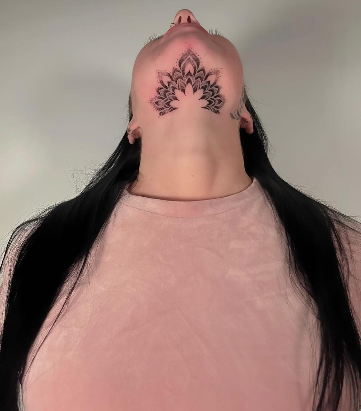 Colorful chin tattoo by @lennoxtattoo 😍 ⁠ ⁠ Tap the link in bio for more  under chin tattoos | Instagram
