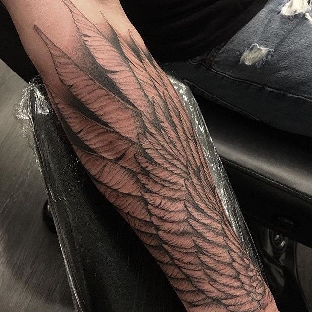 Forearm black and grey Tattoo done by Tattoo Artist Alan Lott of Wings ...