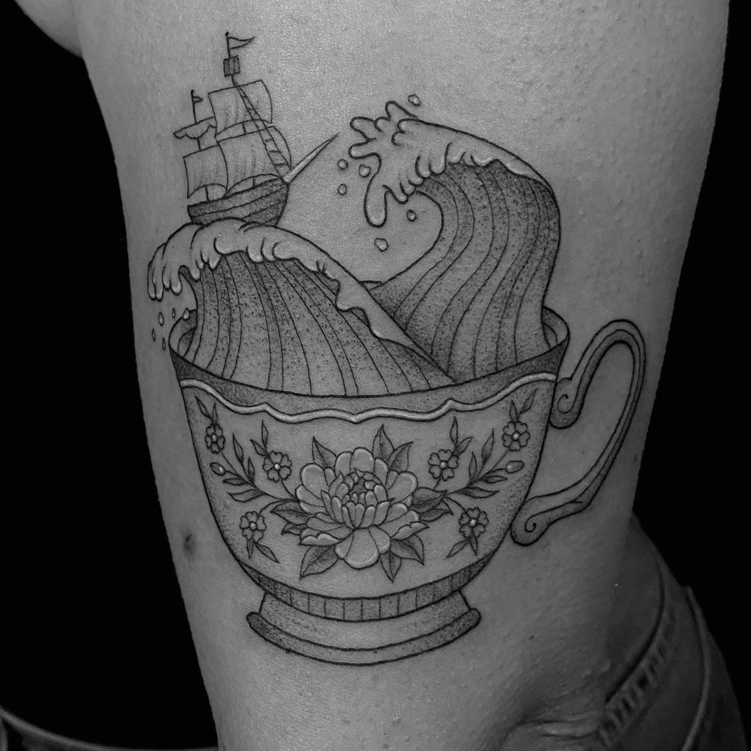 TATTOOS.ORG — Sloth in teacup tattoo